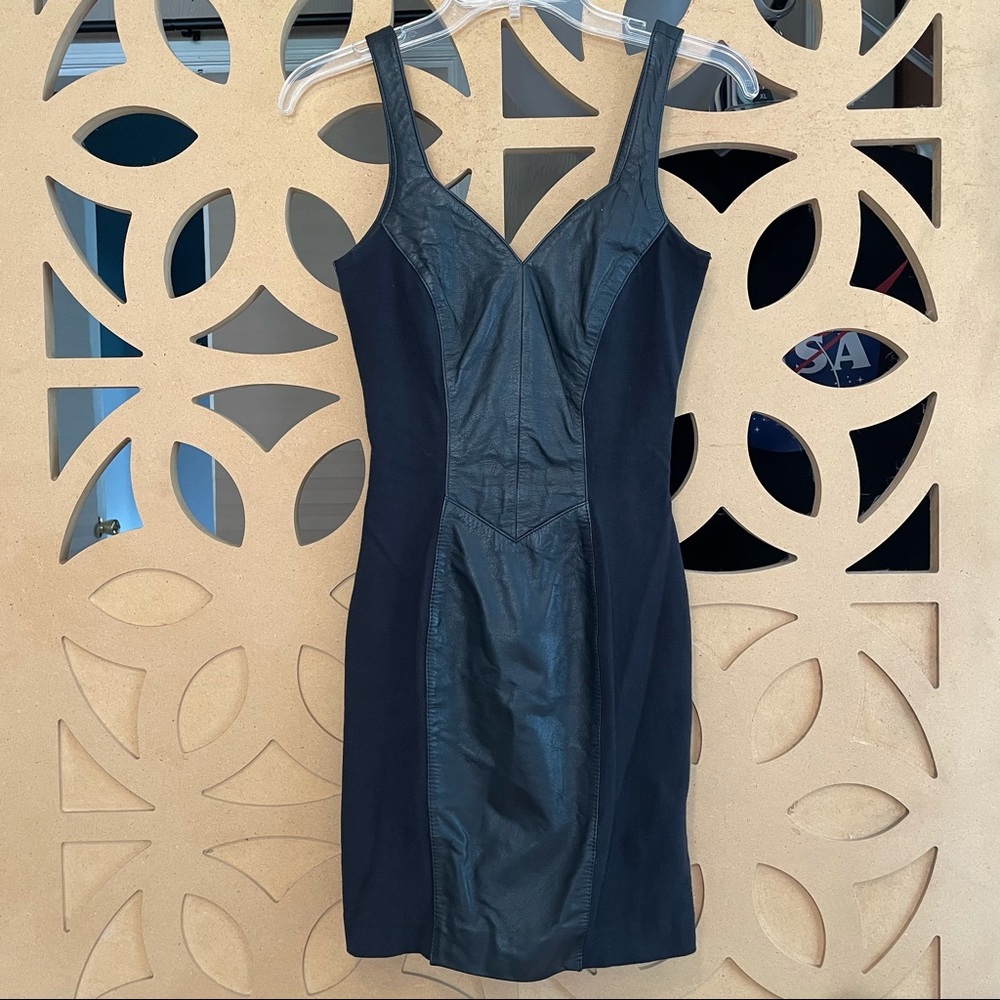 CHIA Rare Vintage Leather Mini Dress